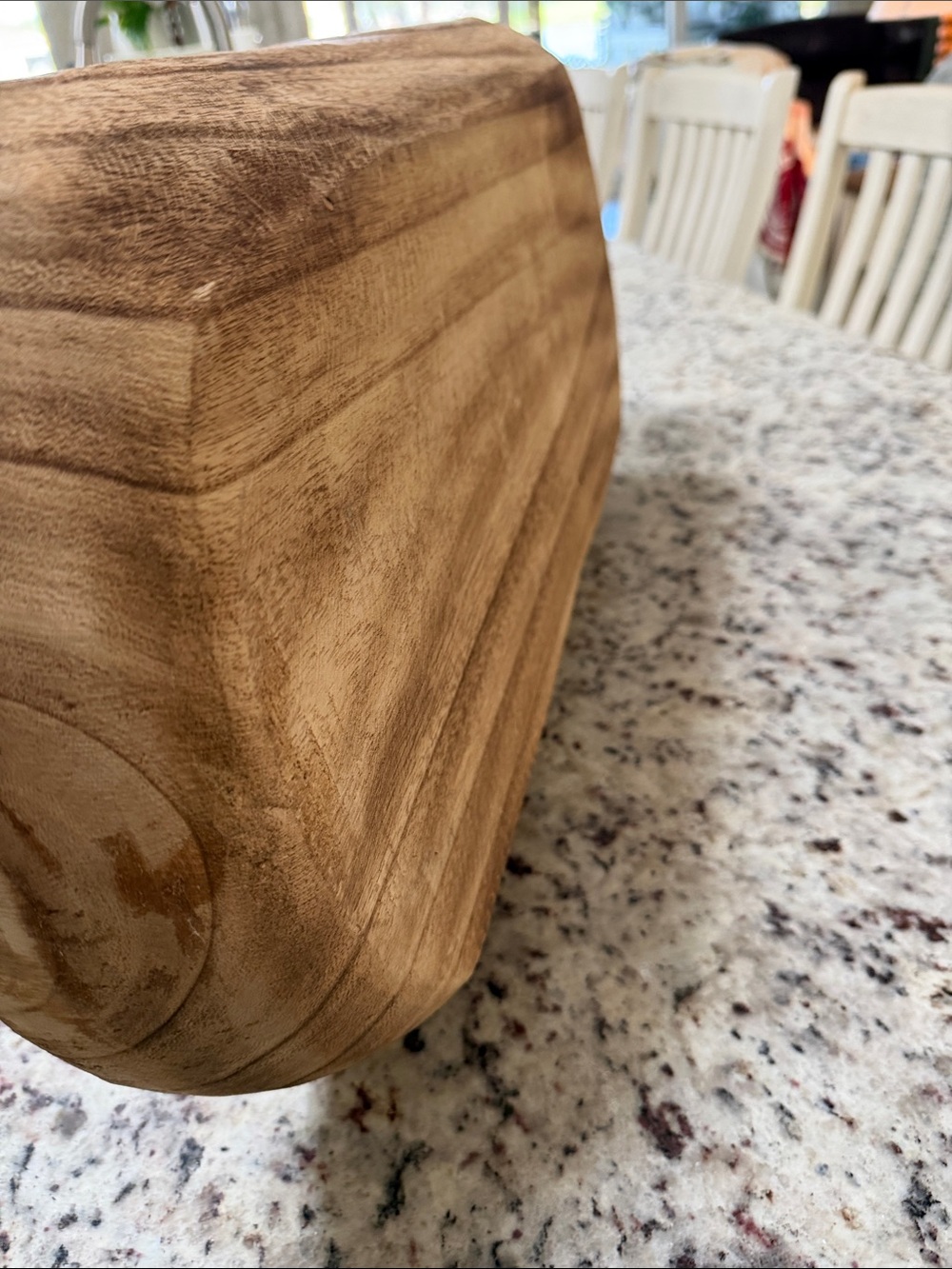 Hand-Carved Wood Vanity Tray in Natural Brown - Picture 4 of 7